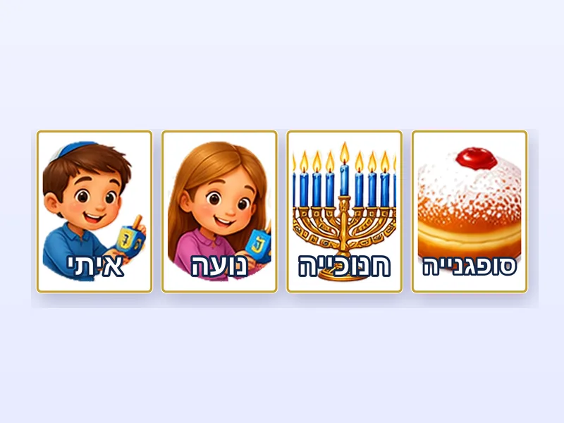 קלפים מלבניים בעיצוב אישי עם תמונה ושם על כל קלף